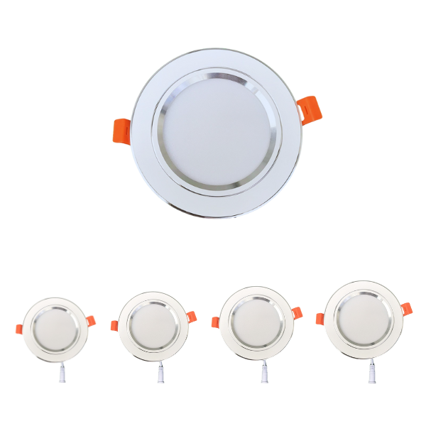 Đèn LED âm trần Dowlight viền Bạc mẫu [AT-SA-AT46] 7W-12W | Saco